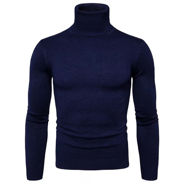 Men's Slimfit Poloneck - Navy