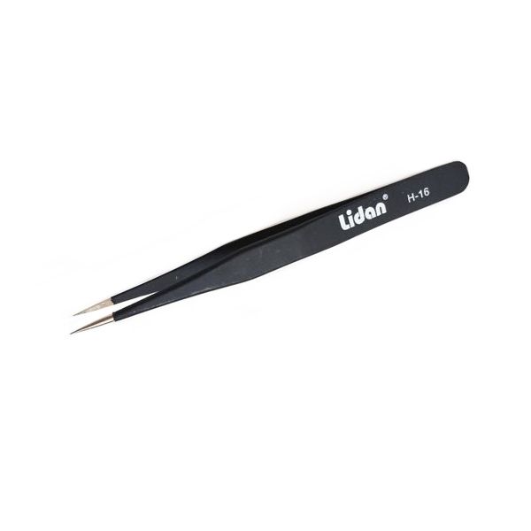 Straight Tip Fine Point Lash Tweezers - Black