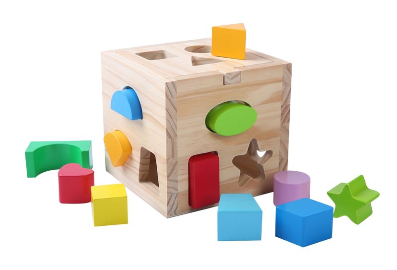 Edufun Quality BOIS Wood Shape Sorter Baby and Toddler Toy for age 18m+