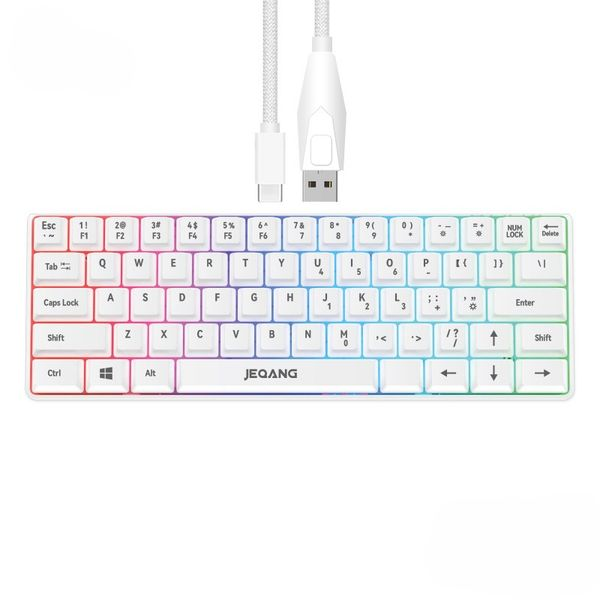 JEQANG JK-928 61-Key RGB Wired Compact Mechanical Gaming Keyboard