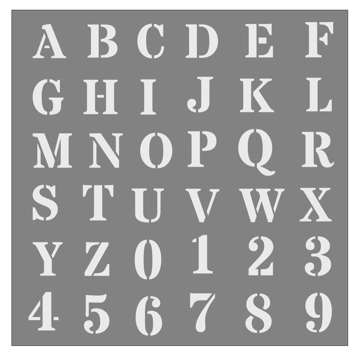 Alphabet Stencil - 2cm letter height | Shop Today. Get it Tomorrow ...