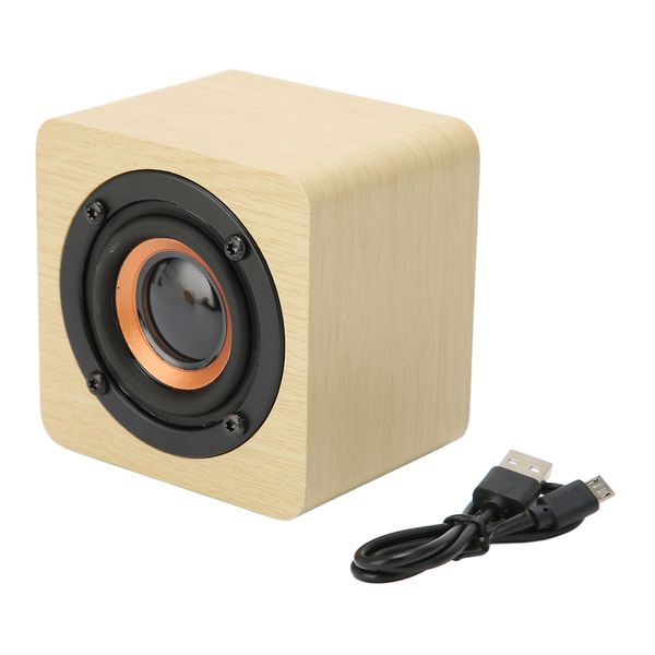 Bluetooth Speaker Retro Wireless Bluetooth Speaker Yellow Wood Grain