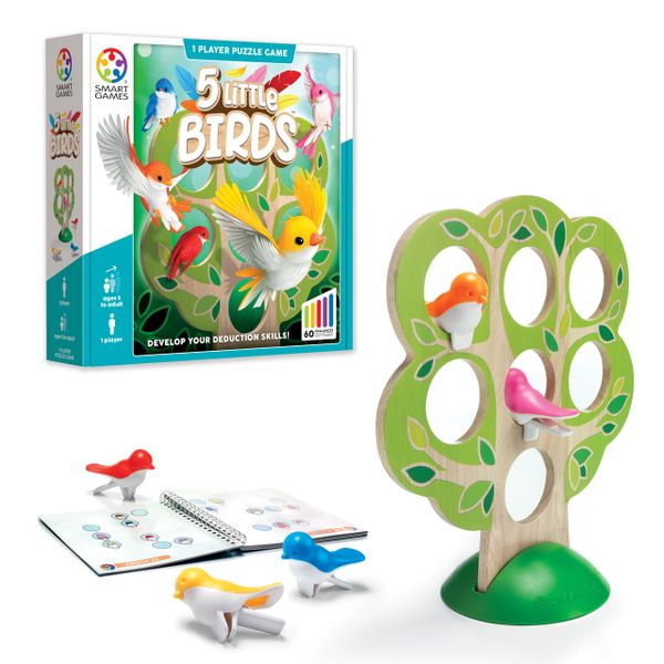 Smart Games 5 Little Birds Puzzle Logic Game for ages 5+ with 60 challenges