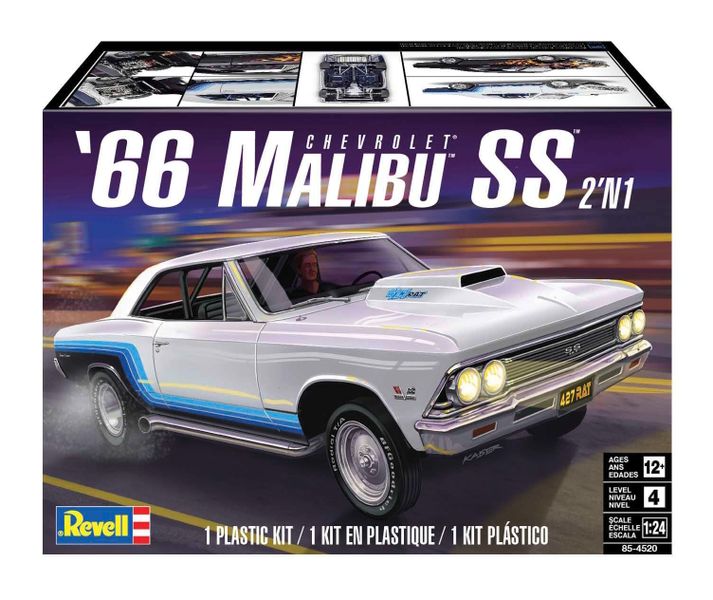 Revell 1/24 1966 Chevrolet Malibu SS 2N1 Car Plastic Model Kit