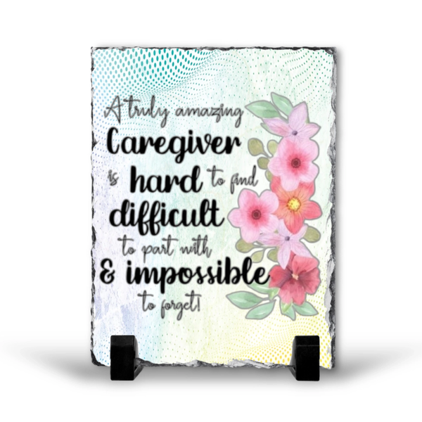 AA Truly Amazing Care Worker Gift Rock Slate