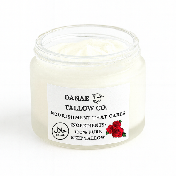 Danae Tallow Co's Whipped Rosé Glow 50ml Rosehip Seed Oil Beef Tallow Balm