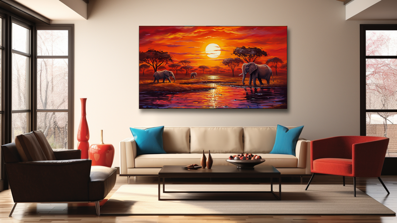 Canvas Wall Art - Safari Rich Sunset Abstract - HD0247