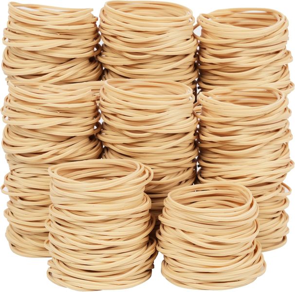 Size 18 Rubber Bands (100g Pack) - Beige Elastic Bands (Approx. 3" x 1/16")