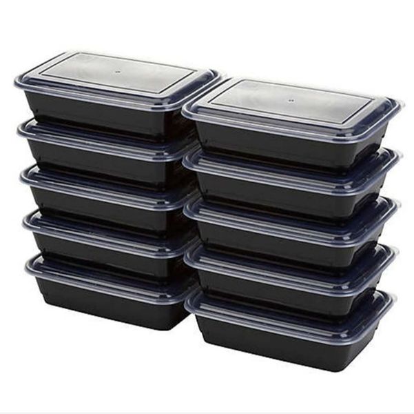 Rectangular Meal Prep oneCompartmen with Lids Portion Control - Set of 20