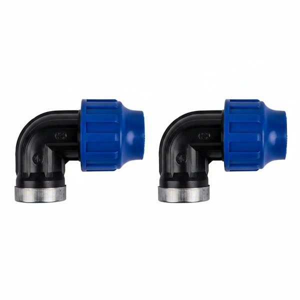 Plast 32mm Female Compression Elbow Fitting - 2 Piece - 2 Pack