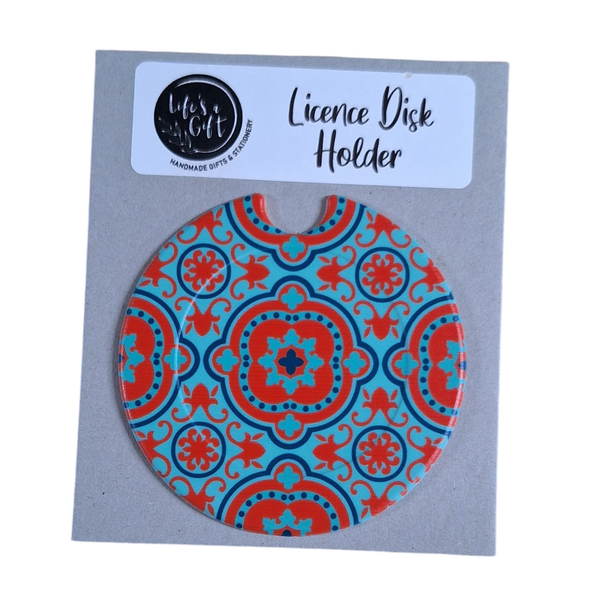 Bright Red On Blue Mandala image