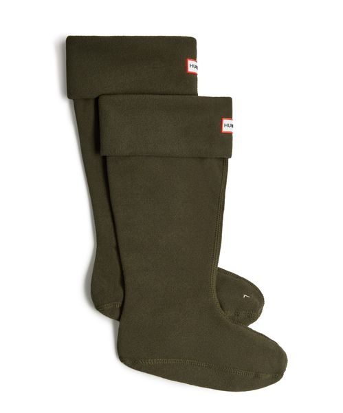 Hunter Recycled Fleece Tall Boot Socks - Dark Olive