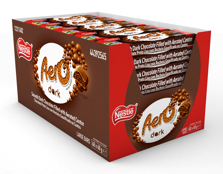 NESTLÉ AERO Dark Chocolate Bars - 40 x 40g, Light &amp; Aerated