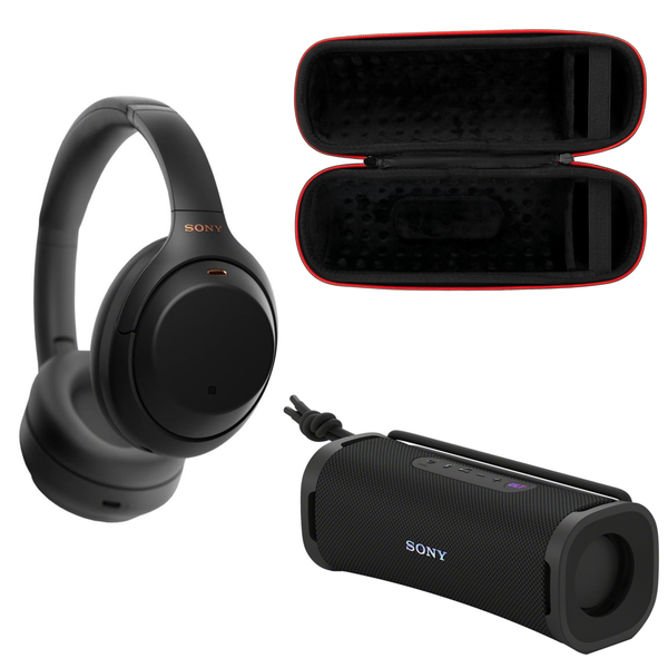 Sony XM4 Bluetooth Headphone &amp; ULT Field 1 Speaker with Carry Case Bundle