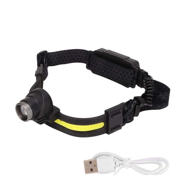 Usb Rechargeable Led Headlamp XPG Sensing Cob Zoom Main Lamp Headband