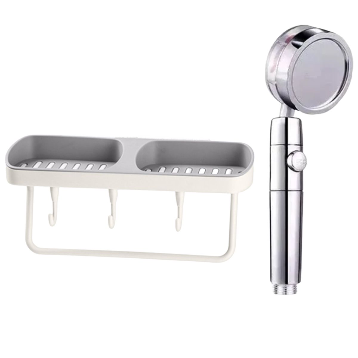 Soap Shower Gel rack with hooks and Towel Holder and Turbo Fan Shower