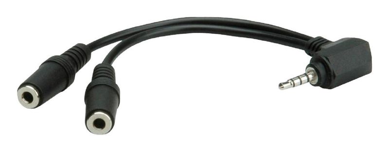 Roline (11.09.4441) Stereo Plug - 3.5mm, Stereo Receptacle - 3.5mm x 2