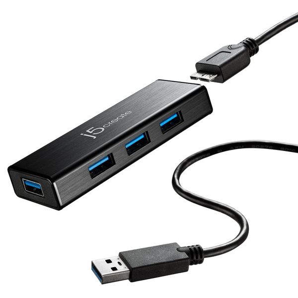 J5Create JUH340N USB 3.0 Mini 4-Port Hub - USB powered