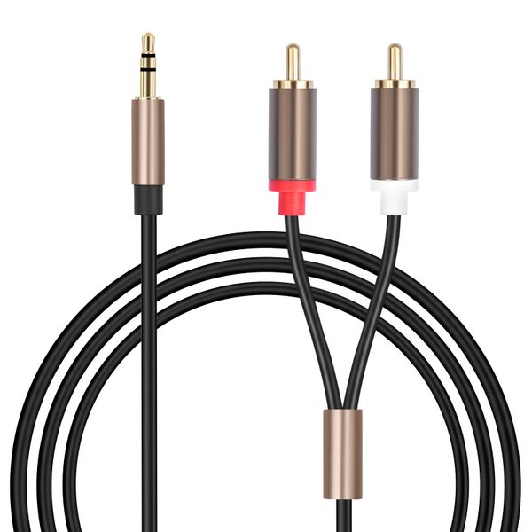 3.5mm to 2RCA Cable Y Splitter RCA Auxiliary Cord For Smartphones PC