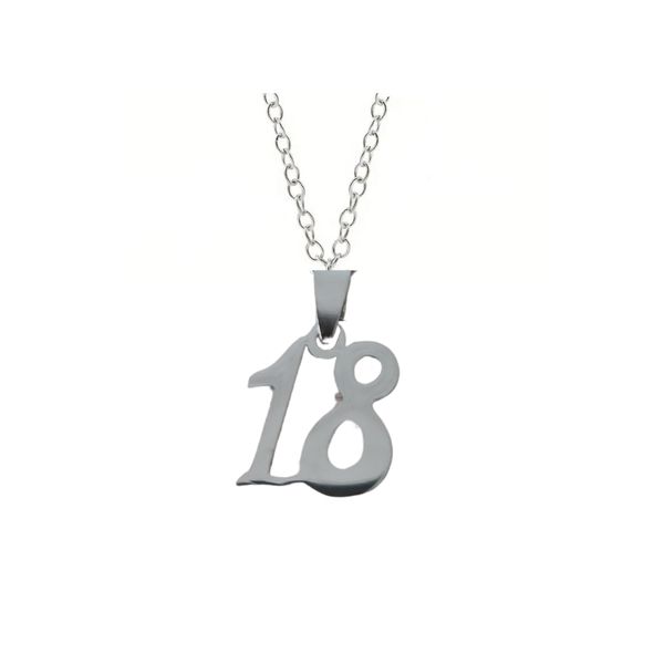 18th Birthday Silver Stainless steel Pendant Necklace