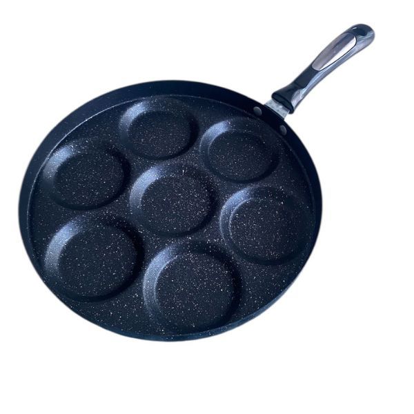 7 in 1 Egg Or Pancake Multi Sectional Frying Pan - Black