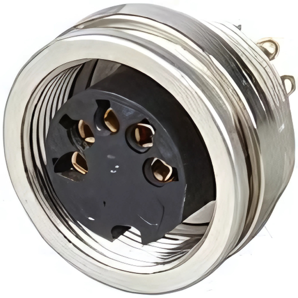 KFV50 DIN Panel Socket, 5-Pin Female, 60VAC 5A, Solder, IP40