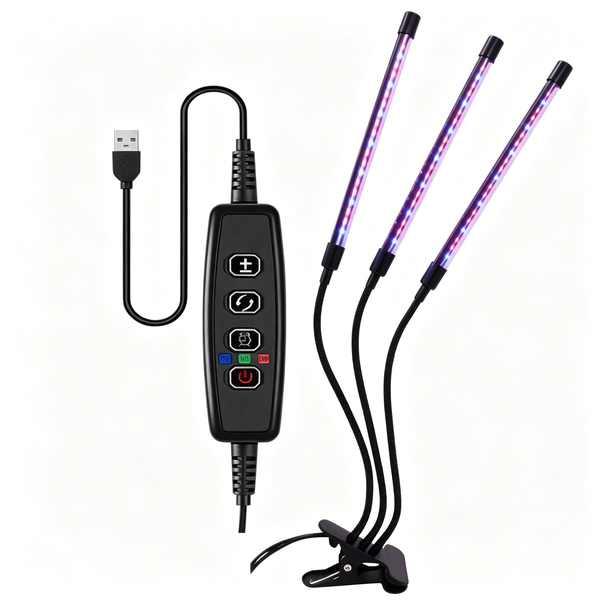 Indoor Plant Grow Light - Full Spectrum - With Clip - Automatic Timer