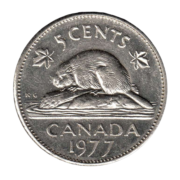 1977 Canada 5 Cents Elizabeth II 2nd Portrait