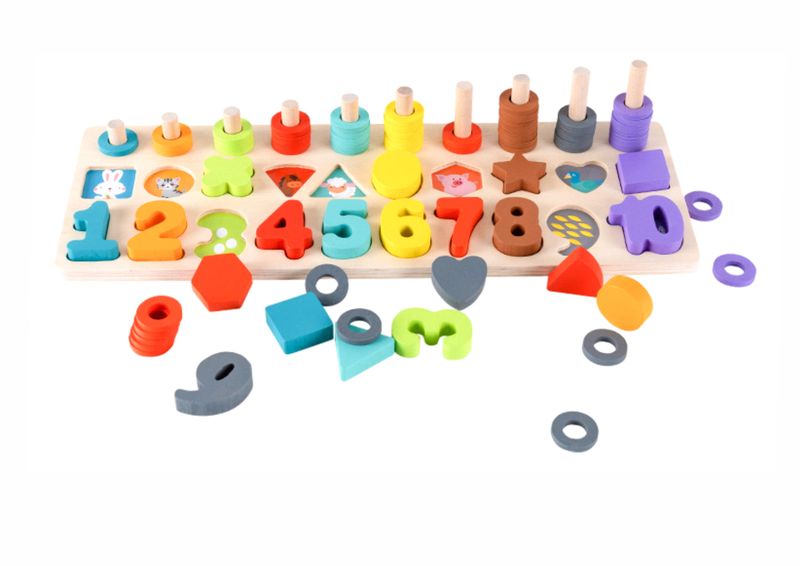 Number Matching Wooden Board for kids - 76 pieces
