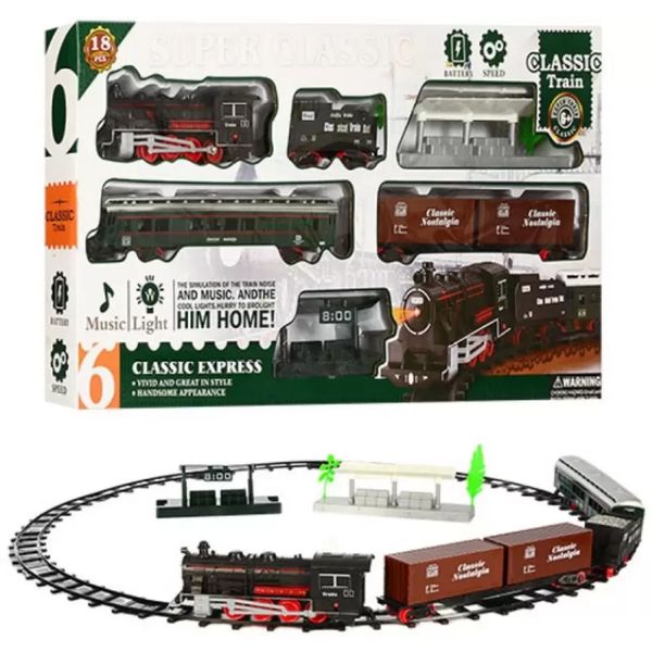 Super Classic express Train Set Music and Lights (Battery Operated) - 18 Piece