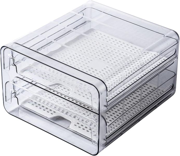 Dual Layer Stackable Refrigerator Storage Box