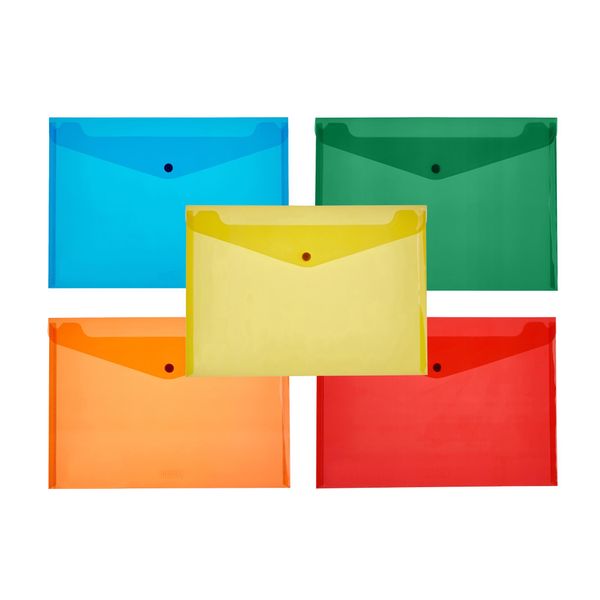 Meeco Carry Folder - A4 - Assorted Pack - Pack of 5