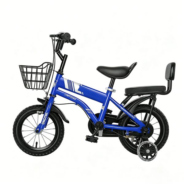 Kids Bike with Back Seat,Basket &amp; Training Wheels for Toddler Cycling
