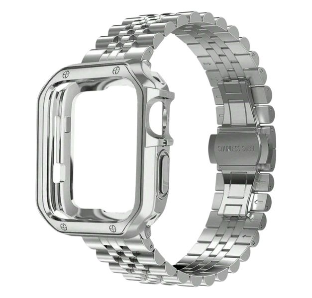 Vintage-Inspired Stainless Steel Timepiece Strap - Silver &amp; Gold