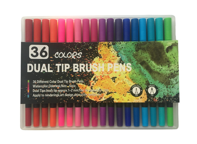 36 Set Dual Tip Brush Pens