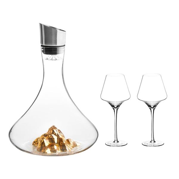 Waterfall Style Wine Decanter Set Red Wine Pourers Iceberg Decor