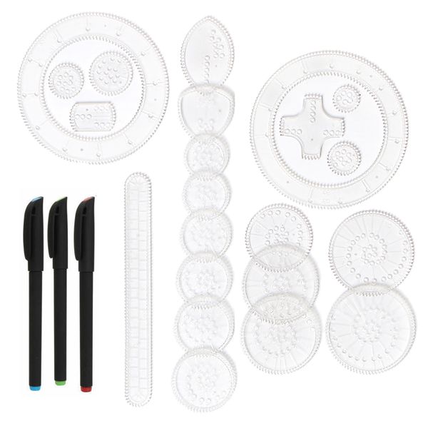 DIY Kid Toy Spirograph Design Geometric Drawing Ruler Painting Designer