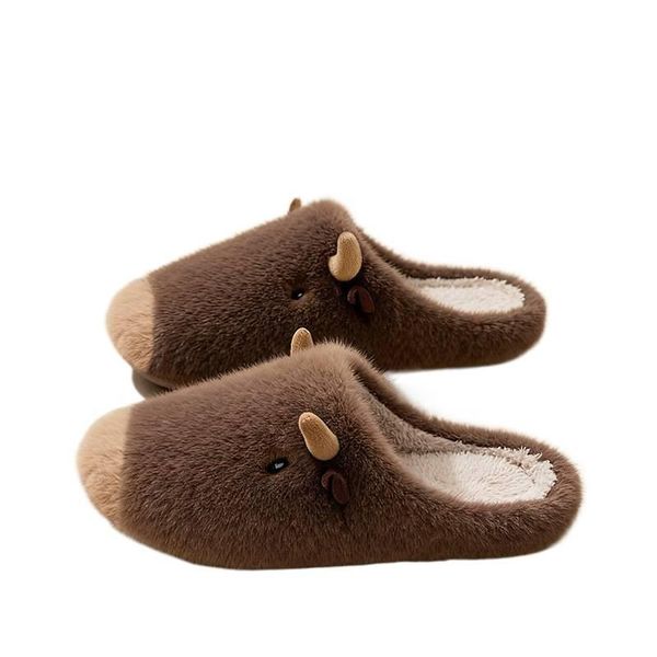 Women's Non-Slip Japanese Striped Cotton Slippers - Coffee