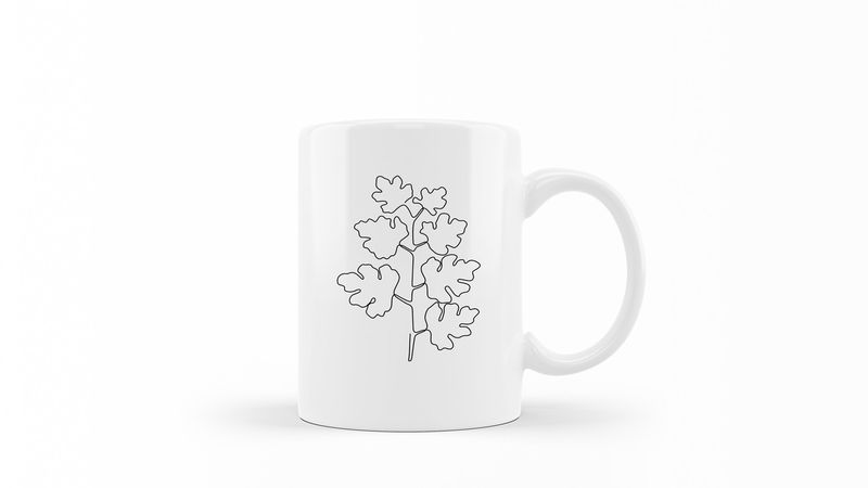 Designer Line Art Coffee Mug - Abstract Leaf 10