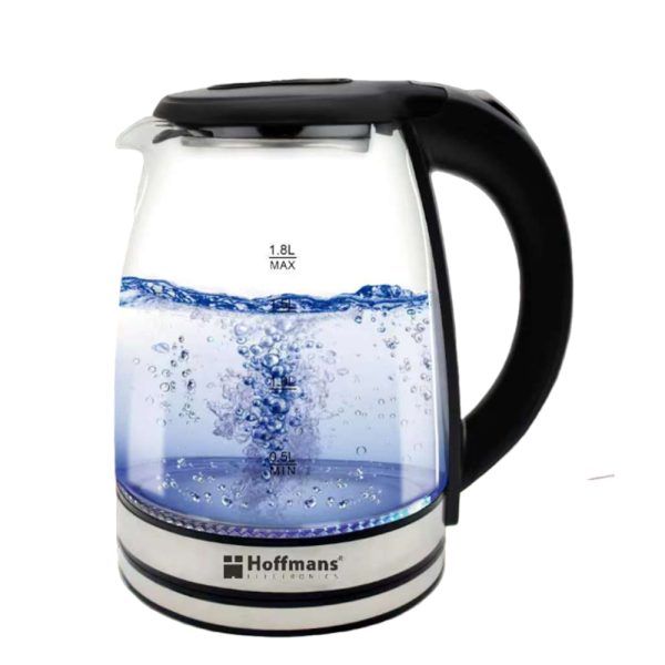 Hoffmans 2000W Glass Electric Kettle with Blue Light