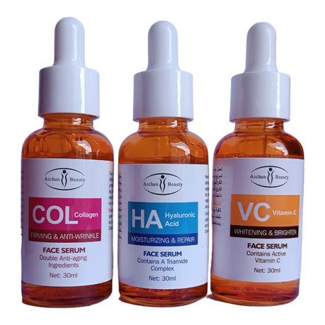 Vitamin C Face Serum 3本セット Complete 3 in 1 Collagen serum, Vitamin C & Hyaluronic Acid Facial