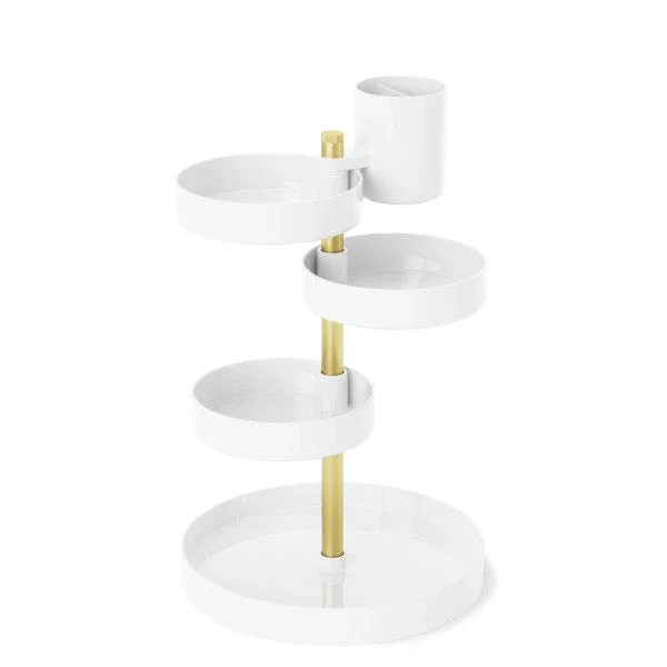 Pirouette Organizer White &amp; Gold
