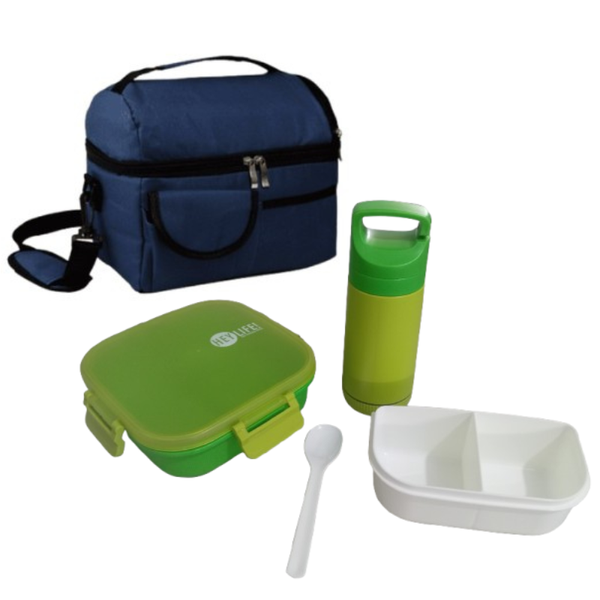 All in One Insulated Lunch Bag With Lunch Box and Water Bottle