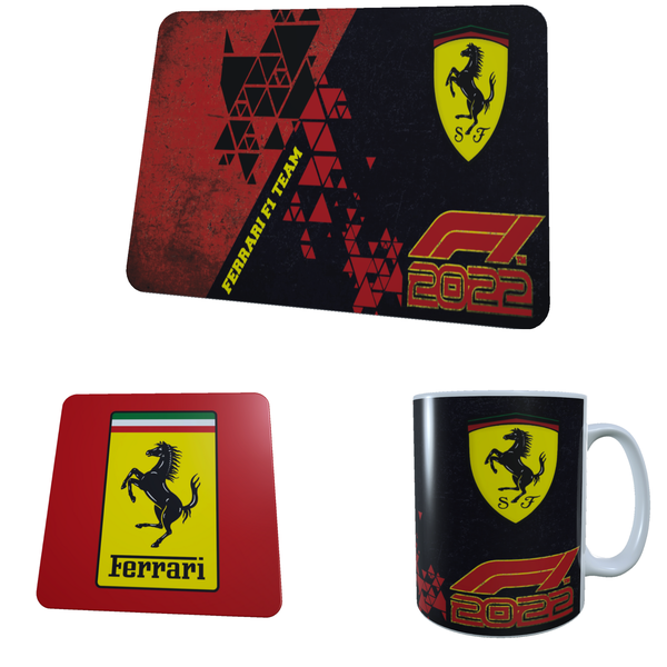Formula 1 2022 - Ferrari - Coffee Mug, Coaster and Mouse Pad Combo