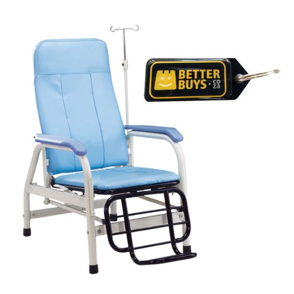 Hospital Recliner Infusion Chair with IV Pole &amp; Gel Key Holder