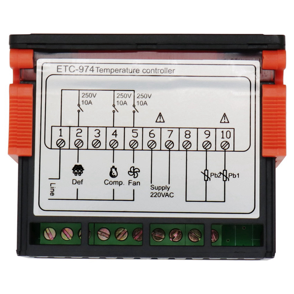 Etc-974 Digital Temperature Controller Alarm 220V Ntc Sensor