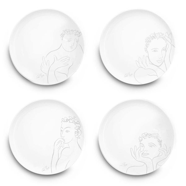 Carrol Boyes Side Plates Set of 4- Sketchbook Grey