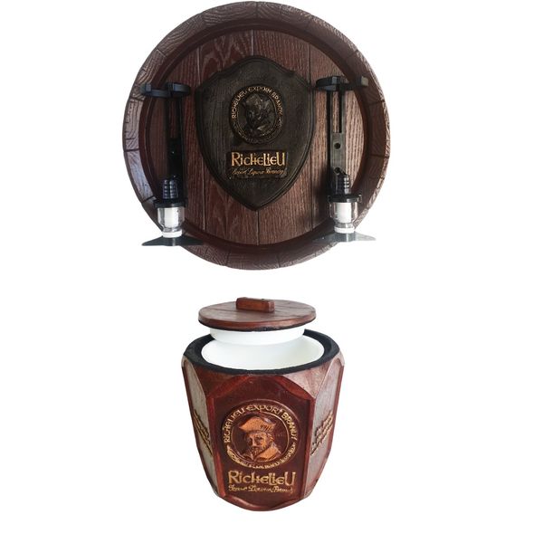 Richelieu 2 in 1 Round Barrel Combo (2 Optic Liquid Dispenser +Ice Bucket)