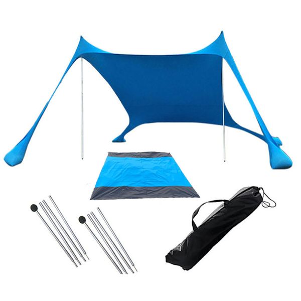 Sea Beach Stretch Canopy Tent Lycra - Blue/Green/Red - with Beach Mat