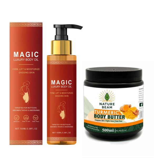 Nature Beam Tumeric Body Butter and Magic Luxury Body Oil